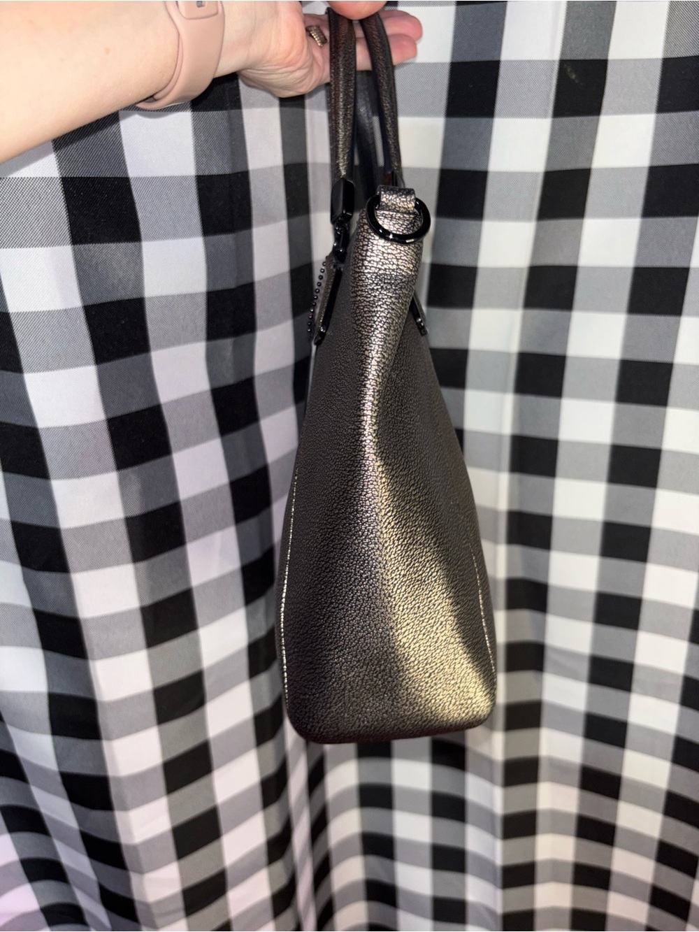 Coach Kelsey Metallic Gunmetal Bronze Satchel 2014 - Picture 4 of 8